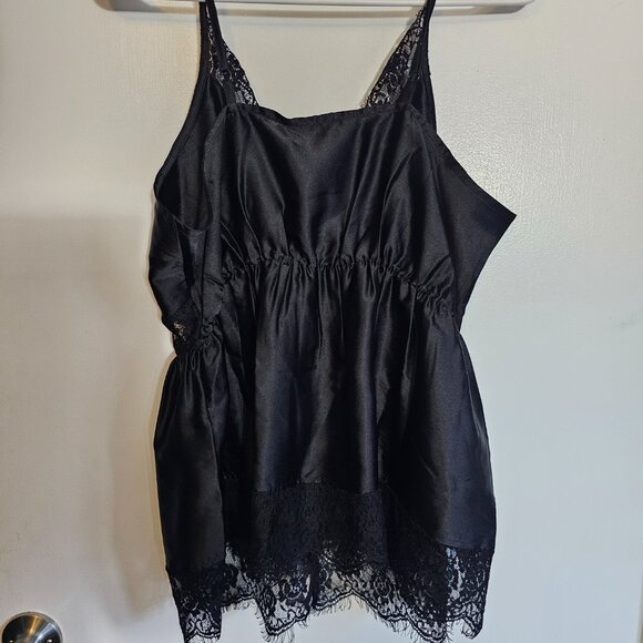 (NEW) Conjure Satin Lace Trim Button Up Cami Top (Size 10) - Picture 7 of 8